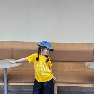 🎀biubiu童裝🎀兒童夏季韓版圓領洋氣字母印花女童百搭韓版女寶純棉T恤舒適上衣