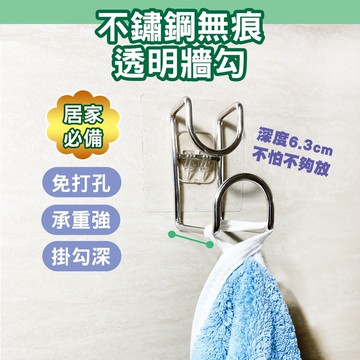 【日青🔥浴室小物】不鏽鋼臉盆浴巾毛巾掛勾 無痕 免釘牆 掛勾浴室用 勾子毛巾架 收納用掛勾 透明牆上掛鈎 高承重力