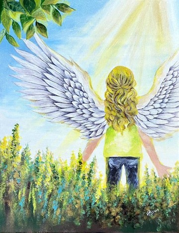 天使 壓克力原創作品 (5F 27X35X2 cm)