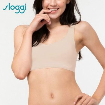 sloggi ZERO FEEL TOP零感系列無鋼圈高圓小V領背心式內衣 濃醇花生醬