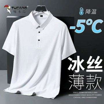 【臺灣出貨】大尺碼polo衫男士短袖t恤 冰絲翻領打底衫 夏季純色半袖體恤上衣 絲涼感Polo衫 輕薄速乾 上班通勤必備