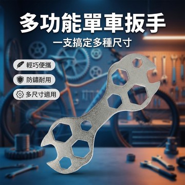 【台灣現貨】 多功能單車扳手 六角薄片扳手 單車維修工具神器 一支搞定多種螺帽尺寸