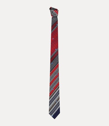 Vivienne Westwood Tie 7cm Herringbone Stripe Red  Men