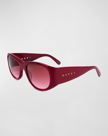 Logo Acetate Wrap Sunglasses