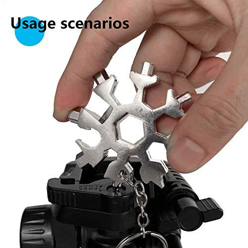 PCS Snowflake Multitool 18 in-1 Carbon Steel Snowflake Bottle Opener, Multi Tool Flat Phillips Screwdriver Wrench Kit for Outdoor Travel Campin