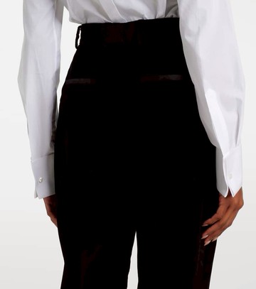 Dolce & Gabbana High-rise cotton-blend velvet tuxedo pants