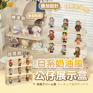 【隔日到貨】奶油風 公仔展示盒 公仔盒 扭蛋展示盒 盲盒展示盒 公仔收納盒 展示盒 公仔展示架 泡泡瑪特 展示櫃
