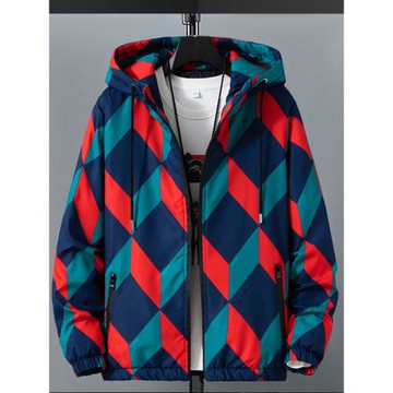 歐洲站春秋潮流夾克男潮牌格子大碼青年百搭褂子休閑個性男士外套