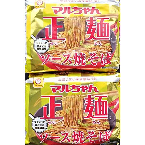 [2個セット] マルちゃん正麺 ソース焼そば 5食パック 生麺うまいまま製法 フライパンひとつで簡単調理