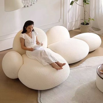 免運 租屋北歐網紅奶油風云朵沙發懶人臥室ins風美容院異形簡約沙發114M