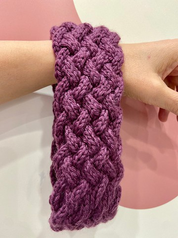 麻花模樣手工編織造型髮帶