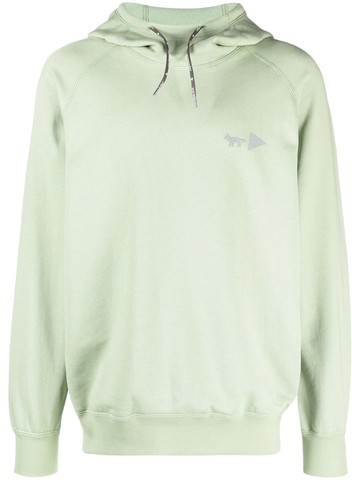 and Wander - x Maison Kitsuné drawstring hoodie - men - Cotton/Polyester - 6 - Green