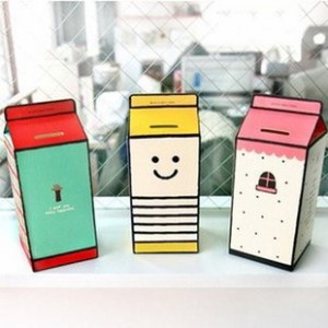 貯金箱 牛乳パック型 紙製 3色セット 通販 Lineポイント最大1 0 Get Lineショッピング