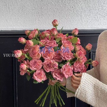 💖臺灣出貨💖復古焦邊田園玫瑰仿真花束高檔軟裝客廳家居擺件仿真花假花插花擺設花藝062G