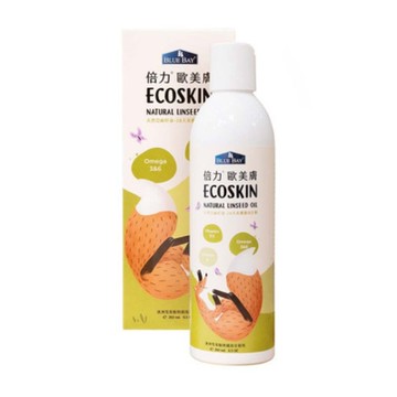 BLUE BAY倍力 歐美膚-天然亞麻籽油-28天美膚養成計劃 250ml/8.5oz x2入組 (購買第二件贈送寵物玩具x1包)