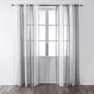 艾禮思條紋緹花落地窗紗270x230cm 礫石灰
