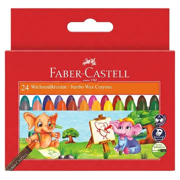 FABER-CASTELL 輝柏 大象粗芯蠟筆  24色  1盒