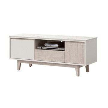 唯熙傢俱-紀薇橡木雙色4尺岩板電視櫃