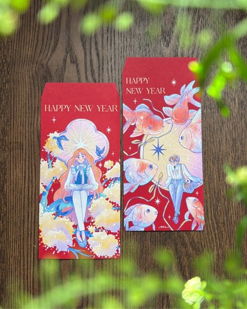 插畫閃耀新年紅包袋 一包四入 兩款設計