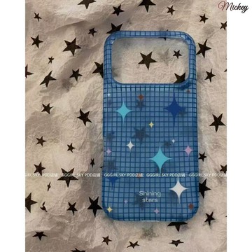 日韓網格滿屏星辰適用iPhone15蘋果16手機殼17promax新款13全包14