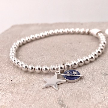 純銀 星球 星星 S925 銀珠手鍊
