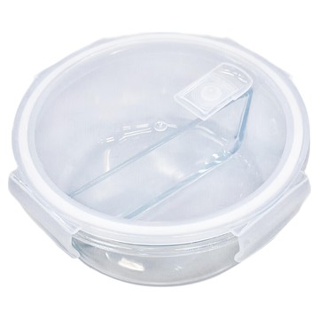 名仕 圓形二格玻璃保鮮盒  1個