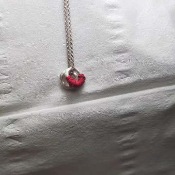 甜甜圈手工足銀純銀吊墜項鏈