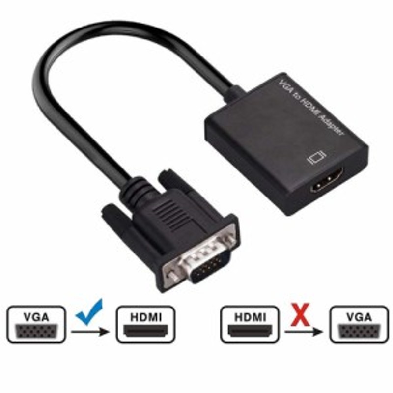 VGA変換アダプタ VGA to HDMI 変換 解像度 1080P ビデオ PC プロジェクター ディスプレイ TEC-VGAHDMI3D 通販  LINEポイント最大10.0%GET | LINEショッピング