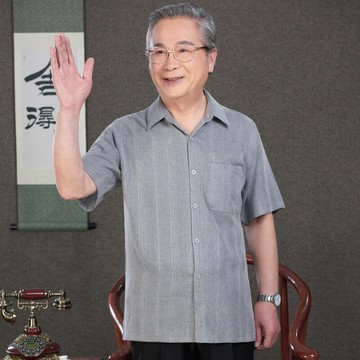 【台灣公司 可開發票】老人襯衫男短袖亞麻爺爺夏季衣服中老年襯衣棉麻男裝老頭衫爸爸裝