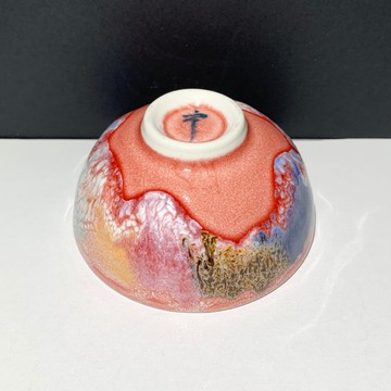 冰晶油畫山水圓杯 80ml 邱毓寧 鶯歌燒 F2-03