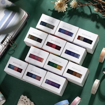 🍋檸檬青🍋現貨遇見原色系列純色基礎款紙膠帶12款5卷入1cm*3m貼紙手帳裝飾素材