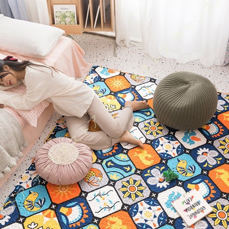 カーペット 綿 洗える ラグマット 冷感 ひんやり 西海岸 ラグ かわいい カフェ風 ウォッシャブル 夏ラグ コットン 北欧 オールシーズン キルトラグ リビング用 通販 Lineポイント最大0 5 Get Lineショッピング