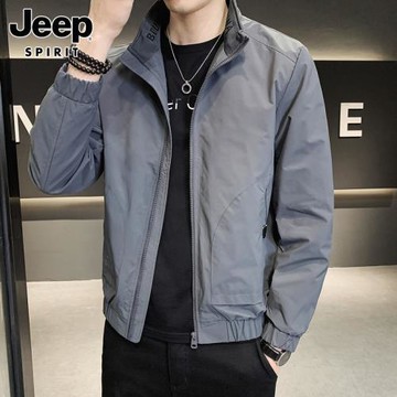 JEEP SPIRIT外套男士春季休閑立領寬松潮牌上衣服2026新款夾克男