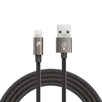 PERFEKT Apple蘋果認證 USB Lightning金屬編織充電傳輸線-120CM(太空灰)手機ipad
