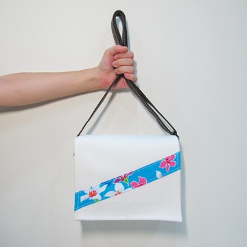 客家桐花 哈客手工小書包 白色