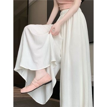 大碼胖mm夏季新款高腰A字半身裙女韓系小眾褶皺傘裙寬松闊腿褲裙