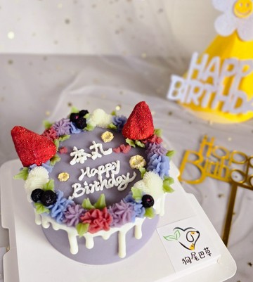 4吋寵物蛋糕 生日蛋糕 淋面花圈款