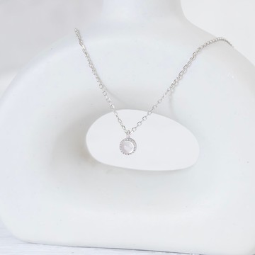 粉晶925純銀杯子蛋糕項鍊