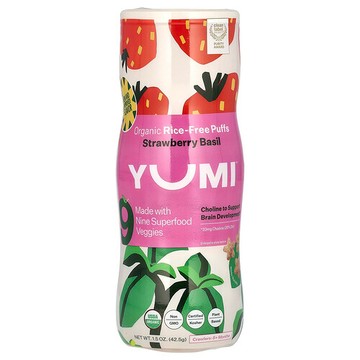 Yumi, 有機無米泡芙，8 個月以上，草莓羅勒，1.5 盎司（42.5 克）