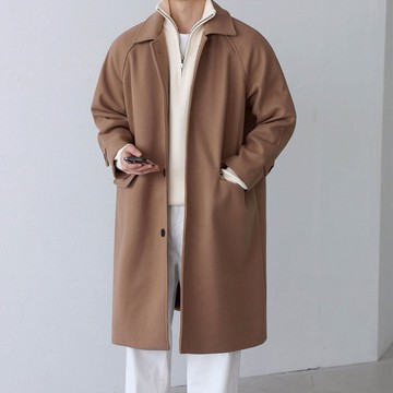 正韓Unisex 保暖單排釦翻領口袋羊毛大衣 3色 YUPPIE 預購商品 1209