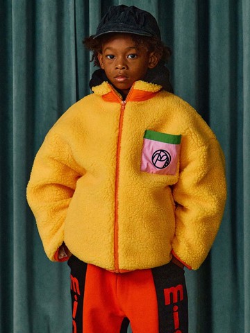 Color Block Dumble Padded Jacket [Yellow]