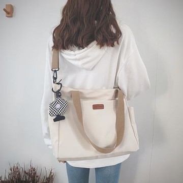 橙其美大容量學生上課通勤帆布包