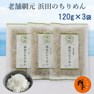 ふるさと納税 西予市 老舗網元　浜田のちりめん(120g×3個)