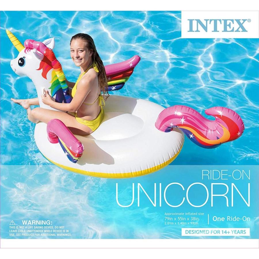 Intex フロート プール 水遊び Unicorn Inflatable Ride-On Pool Float, X