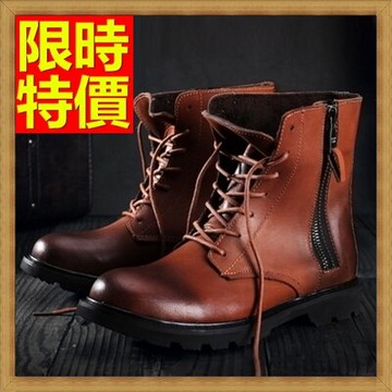 馬丁靴男中筒靴子-真皮革加絨保暖男鞋子2色65d22【獨家進口】【米蘭精品】