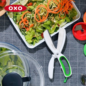 美國OXO 不鏽鋼沙拉剪-快樂綠(快)