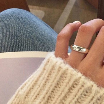 Stone Jewelry 簡約戒指 3mm 銀色 15號