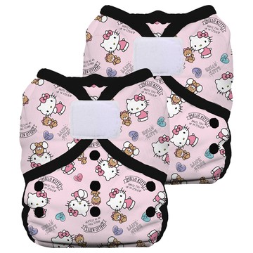 THiRSTiES 魔鬼氈防水尿布兜 SANRIO聯名款 適用於1 (3-8kg) 100%聚酯纖維  Hello Kitty Dear Bear  2件
