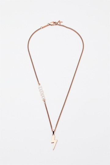 Lightning Necklace Rose Gold & White Pearl (470mm)  頸鍊