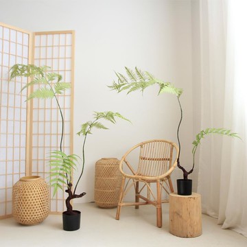 促銷活動~仿真綠植景觀造景金絲猴蕨室內自然禪意擺件假綠植物盆栽金毛狗蕨wk10310 雙11全館免運